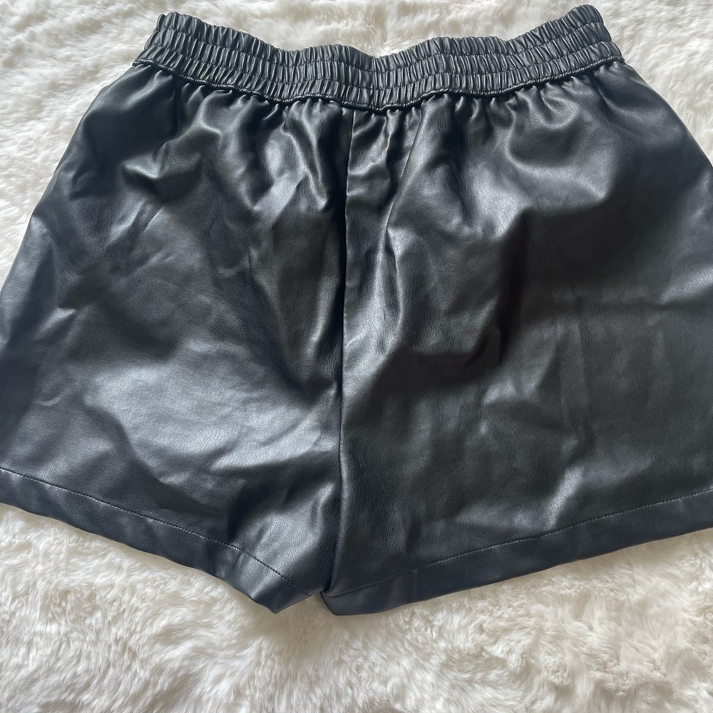 Faux leather shorts